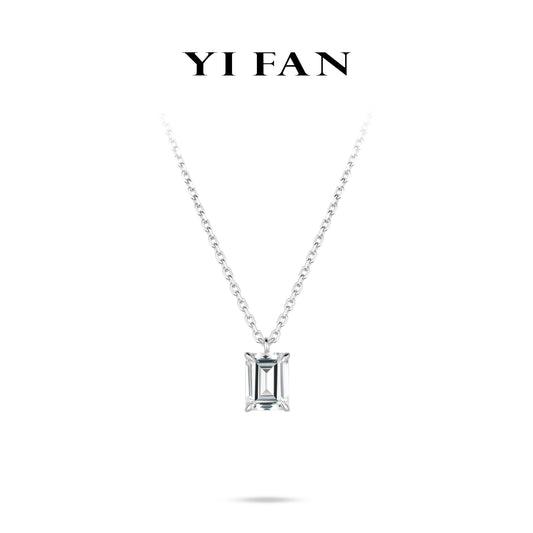 Welfare exclusive Minimalist collection: Modern "Emerald-cut Cube" delicate Pendant/Necklace (Unisex)