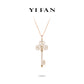 Welfare Exclusive Rose-gold Fever collection: Modern "Champagne Fireworks Hollow Key" detailed Pendant Necklace