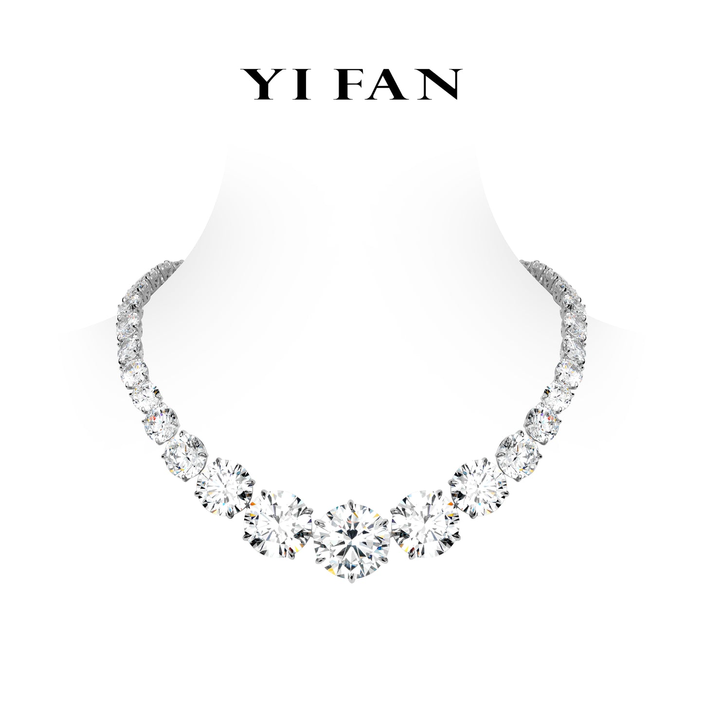 Pre-order Magnificent High Jewelry collection: Luxury “Graduated Round Brilliant” Necklace for Wedding/Banquet (more than 171 Carat)