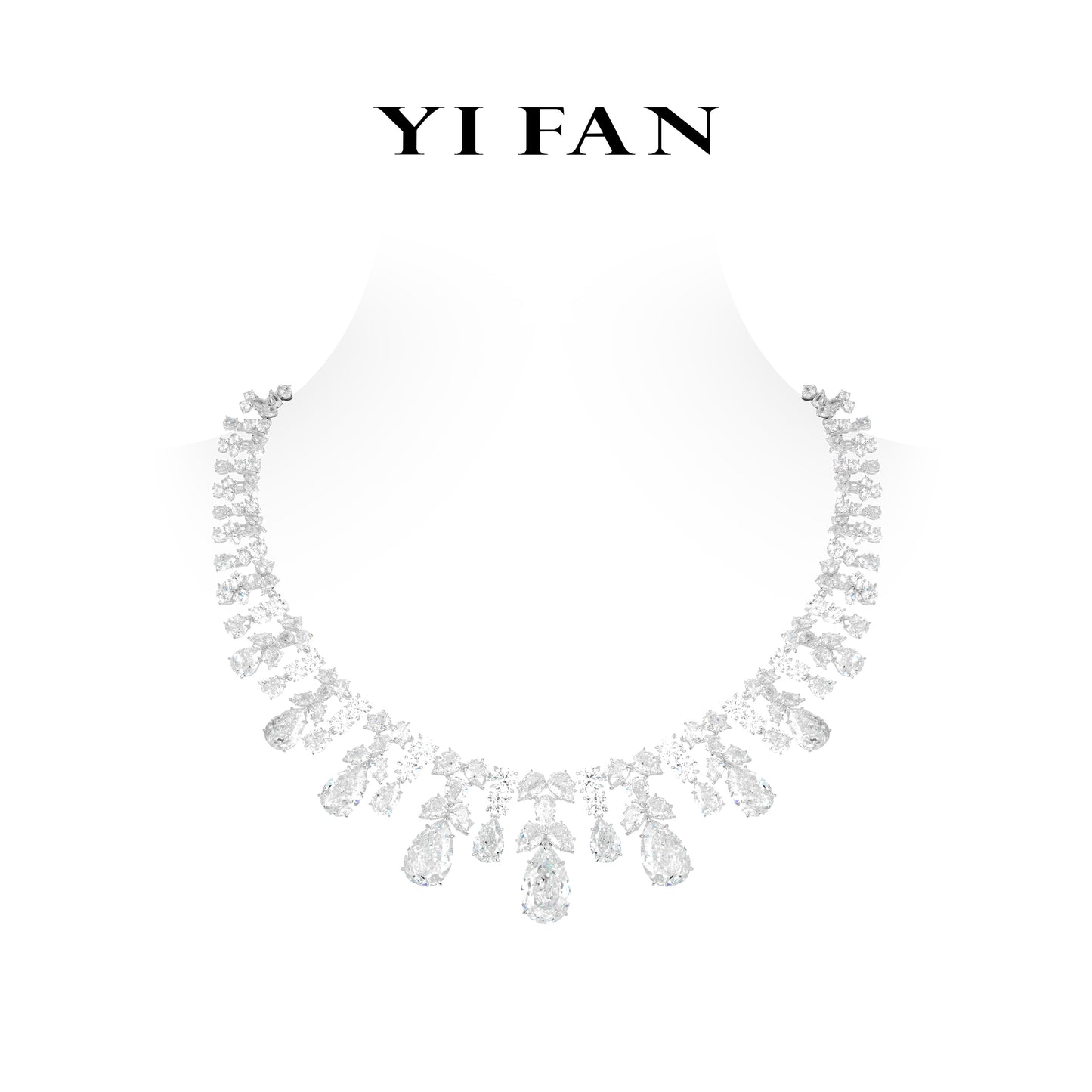Pre-order Magnificent High Jewelry collection: Luxury “Icy G color Water droplets of the universe” Necklace for Wedding/Banquet