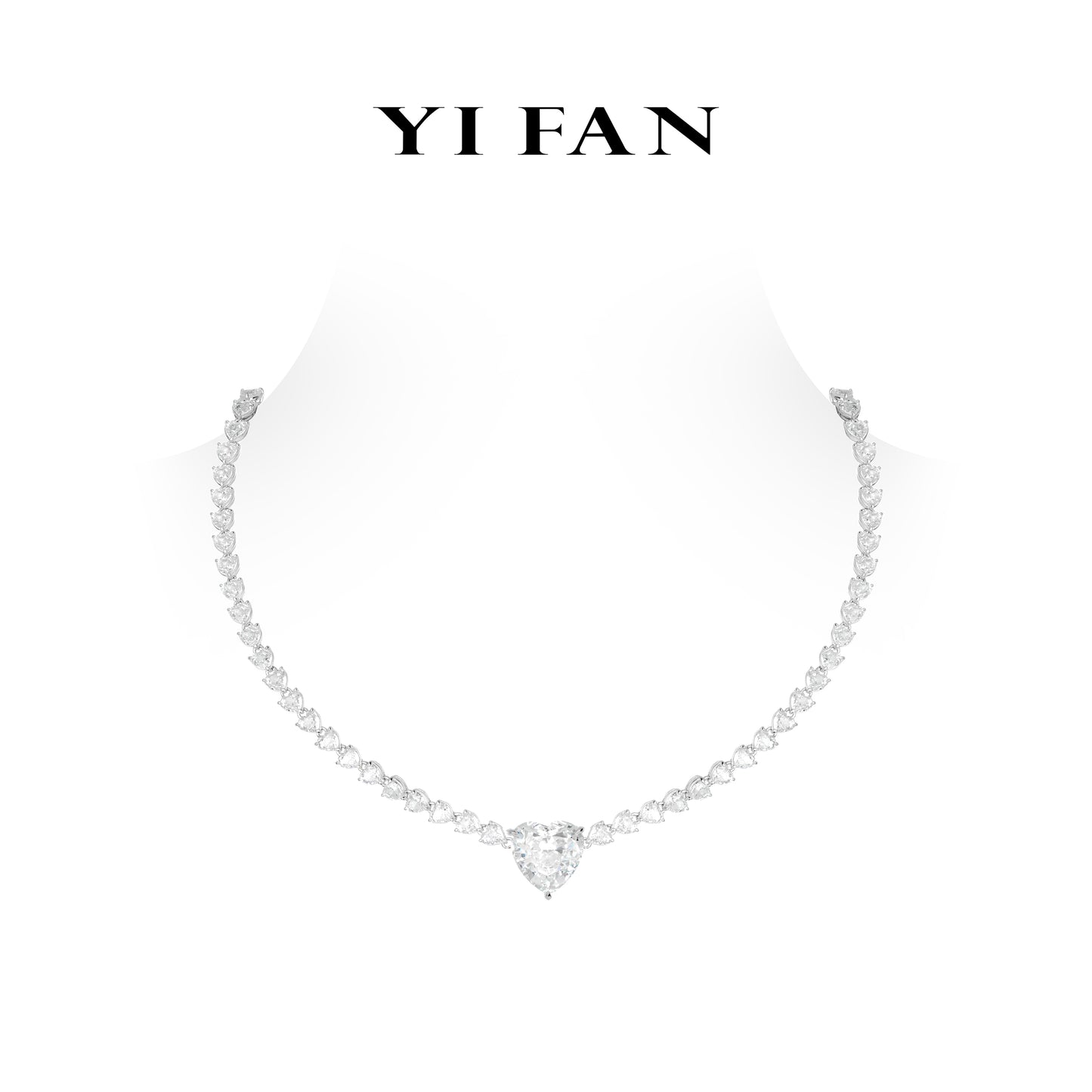 Pre-order Wedding collection: Luxury "G color Graduated Icy Hearts" Necklace for Wedding/Banquet