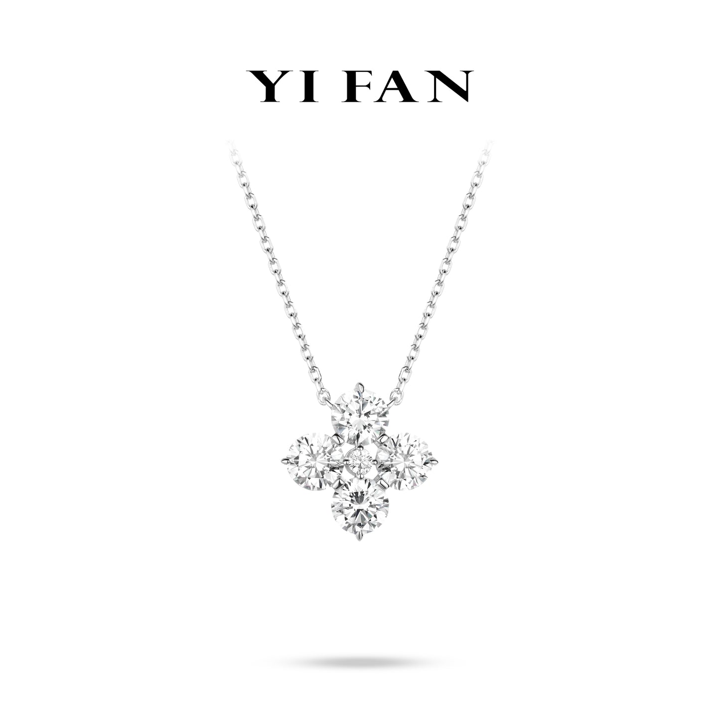 Minimalist collection: Modern "Brilliant Lucky Clover" delicate Necklace