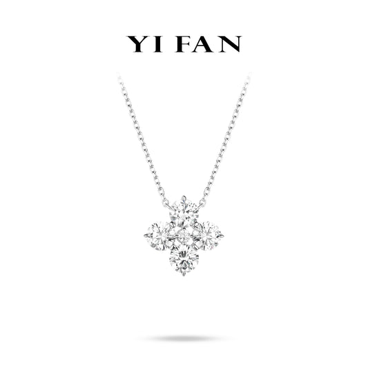 Minimalist collection: Modern "Brilliant Lucky Clover" delicate Necklace