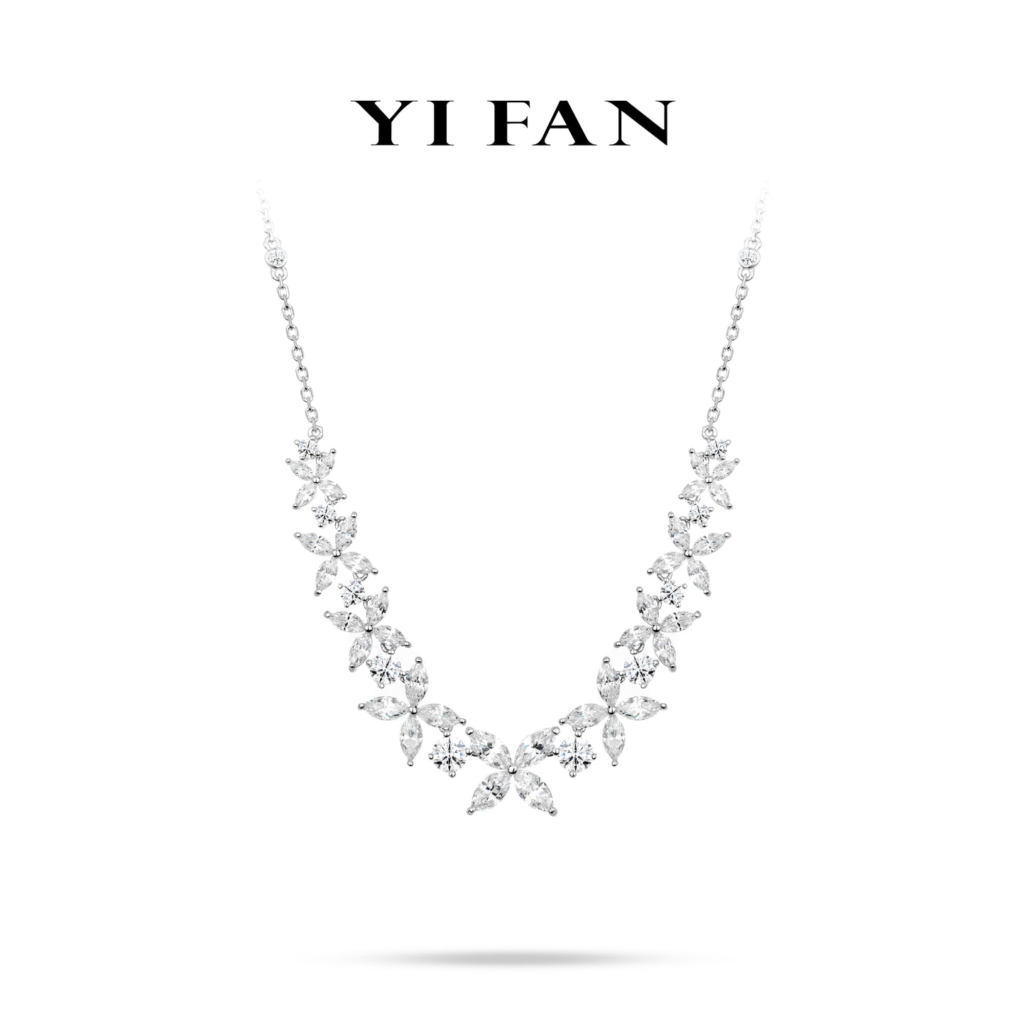 Wedding Collection: Modern "Spring of Hope Gradient Icy Flowers" exquisite Necklace