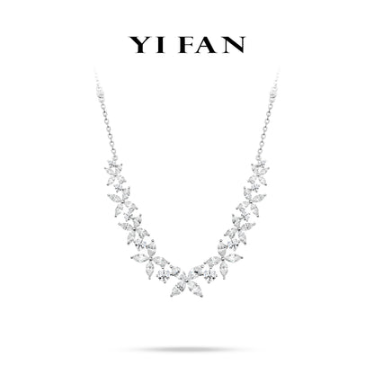 Wedding Collection: Modern "Spring of Hope Gradient Icy Flowers" exquisite Necklace