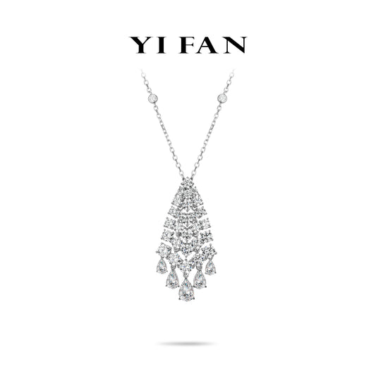 High Jewelry collection: Luxury "Brilliant Starfall Fantasy" detailed Tassel Pendant/Necklace