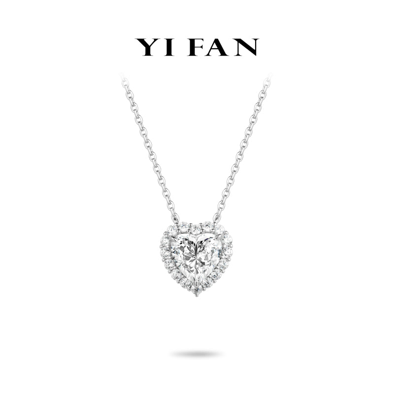 Pure Radiance Collection: Modern "Icy Shining Love Heart" exquisite Necklace