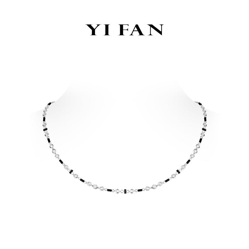 Black and White Geometry Collection: Modern "Multi-purpose Rose-cuts Sparkle" detailed Necklace