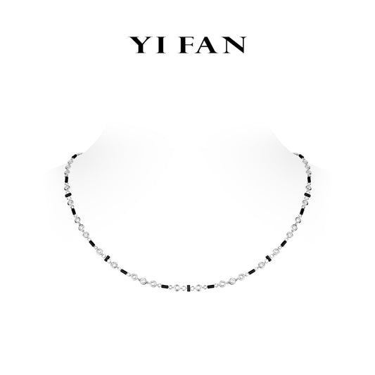 Black and White Geometry Collection: Modern "Multi-purpose Rose-cuts Sparkle" detailed Necklace