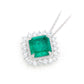 Synthetic Emerald collection: The Rhombus Pendant Necklace