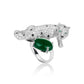 Limited edition： Unique Green chalcedony "Leopard" Ring