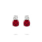 Customized Modern Exquisite Red & White cubes ear clips (no piercing）