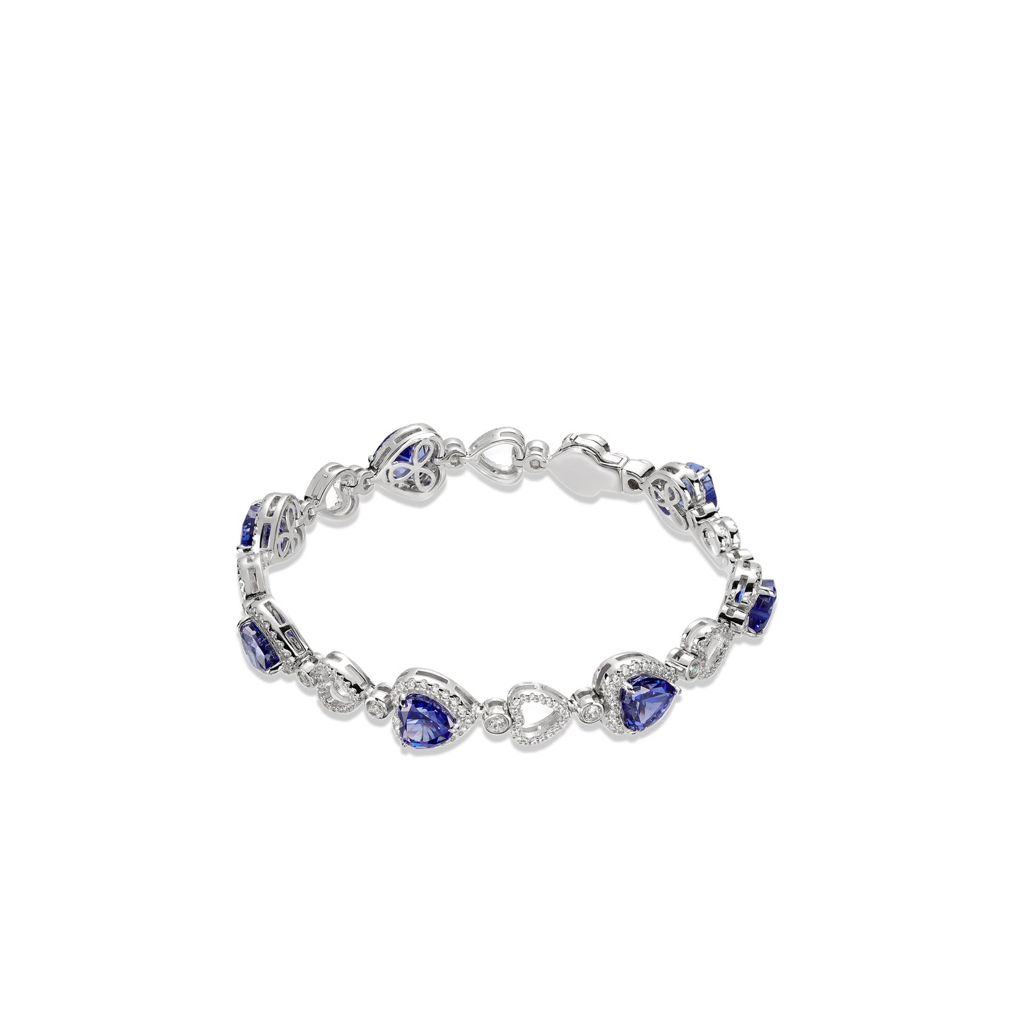 Limited edition：Tanzanite color "Hearts" Tennis Bracelet