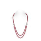 Limited edition： Red Multi-Faceted Bead Strand Art Deco double-layered Long Necklace