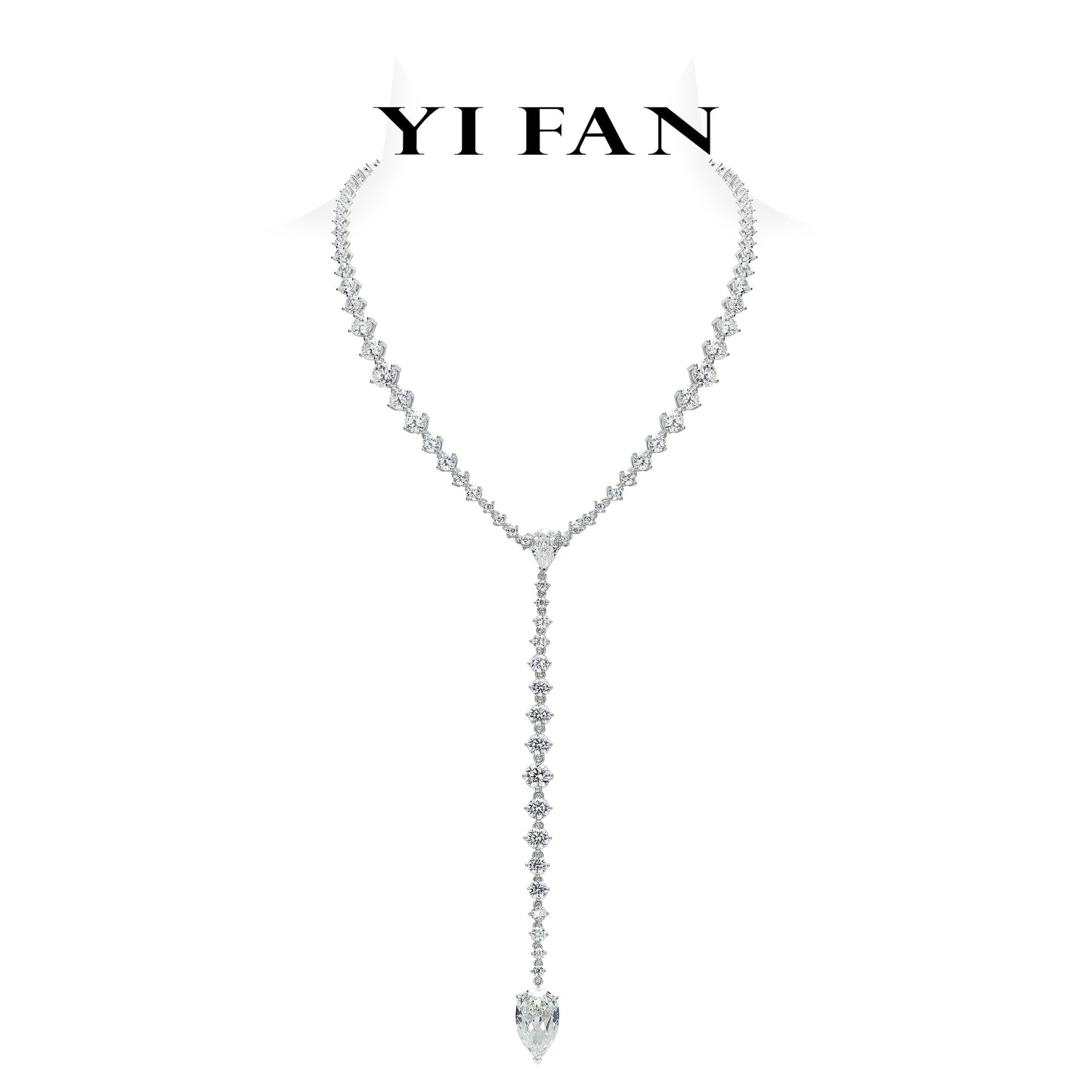 High Jewelry collection: Modern “Brilliant Stars with Icy drops” detailed Y Necklace