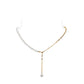 Golden time collection: Multi-fuctional Modern white pearls long necklace (80 cm)