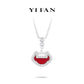 Red Agate Collection: Modern "Good Luck Ruyi" delicate Necklace