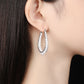 Limited edition Micro-setting Clear diamond color Lab created stones fully studded ear loops, sterling silver