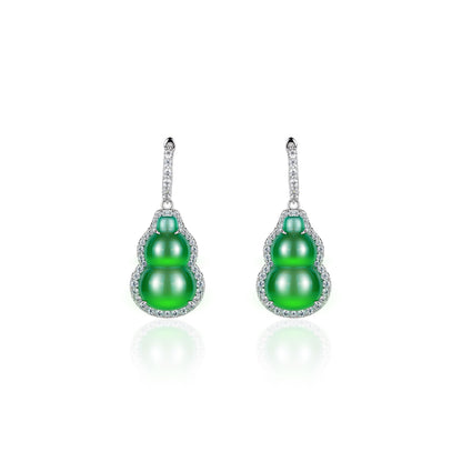 Green chalcedony Lucky "Hulu" dangle earrings