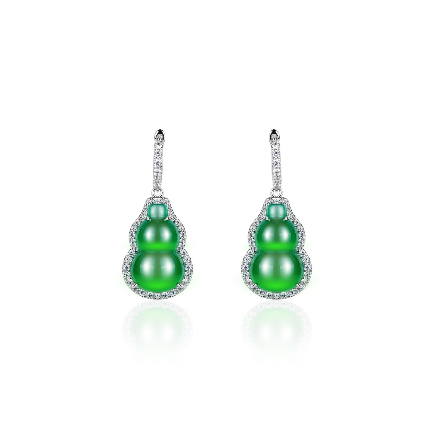 Green chalcedony Lucky "Hulu" dangle earrings