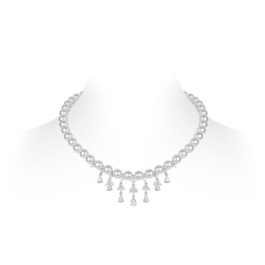 Pre-order Welfare Exclusive: Modern "White luminous pearls" Tassel Necklace