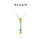 Pre-order High Jewelry collection: Premium Green Blossom Jade "No worries Pillar" detailed Pendant Necklace