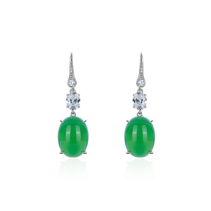 Green Pigeon Egg hook earrings