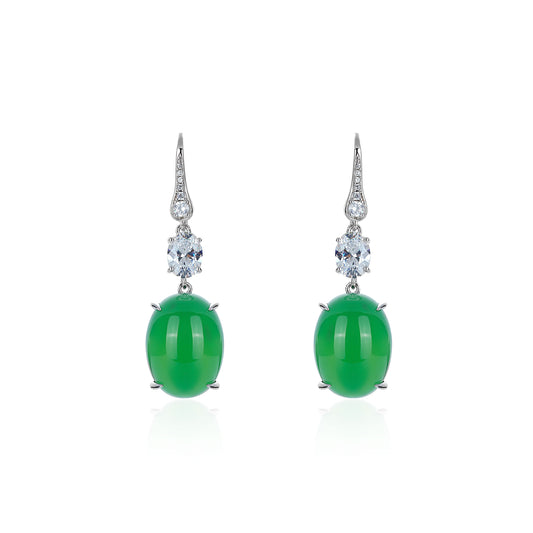 Green Pigeon Egg hook earrings