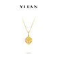 High Jewelry collection: 3D "Golden Ice-cube with character "发" (Fa)" CNC Pendant Necklace (Unisex)