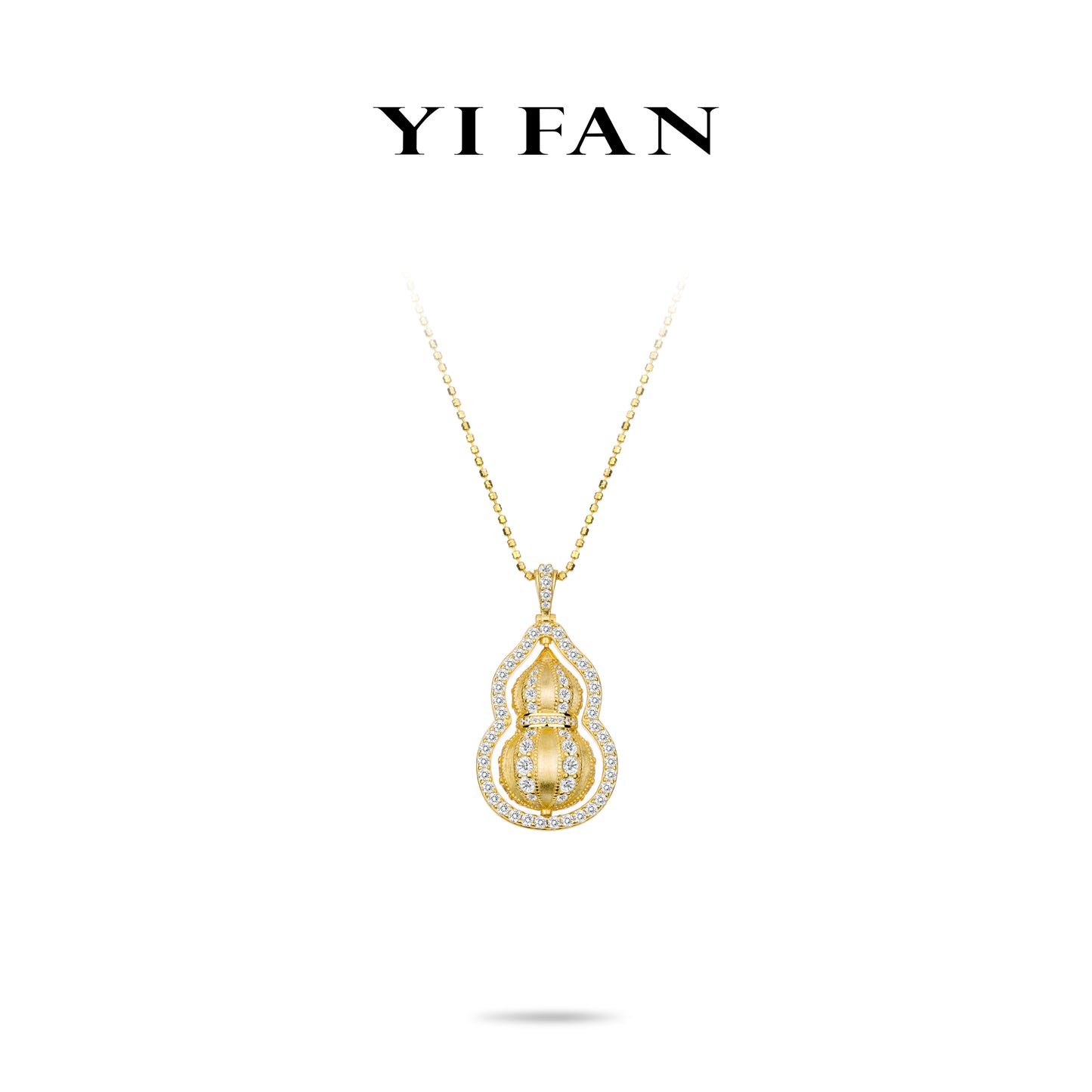 High Jewelry collection: "Golden Brushed Treasure Hulu" detailed Rotating Pendant Necklace (360-Degree Rotatable Pendant)