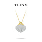 High Jewelry Collection: Modern "Shining Golden Shell” detailed Pendant Necklace