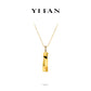 High Jewelry collection: "Golden Bar with character "福" (Fu)" CNC Pendant Necklace (Unisex)