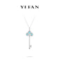 Minimalist collection: "Baby Blue Crown Key" exquisite Pendant/Necklace