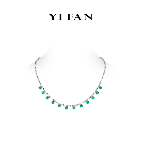 Summer Vibes collection: Modern "Green Starlight" Tassel Necklace