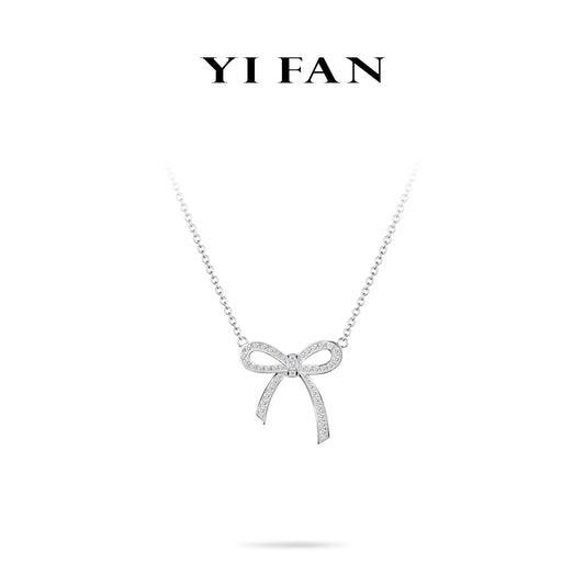 Summer Vibes collection: "Silver Bowknot" delicate Necklace