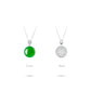 Green jade collection: Modern "Luminous Pearl" detailed Pendant Necklace (2 side to wear)