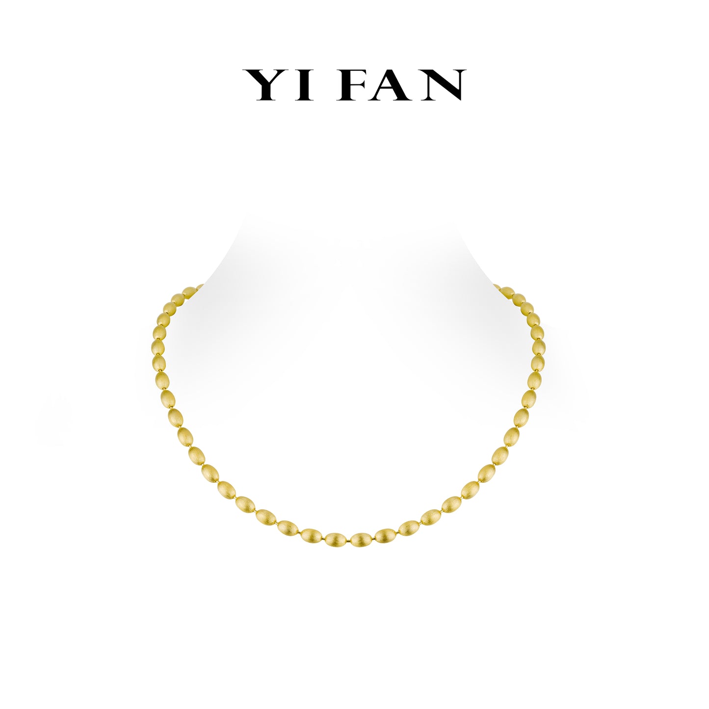 Golden time collection: Modern “Brushed Lucky Beans” detailed Necklace