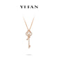 Rose-gold Fever collection: Modern "Twisted Hollow Key" Pendant Necklace (Unisex)