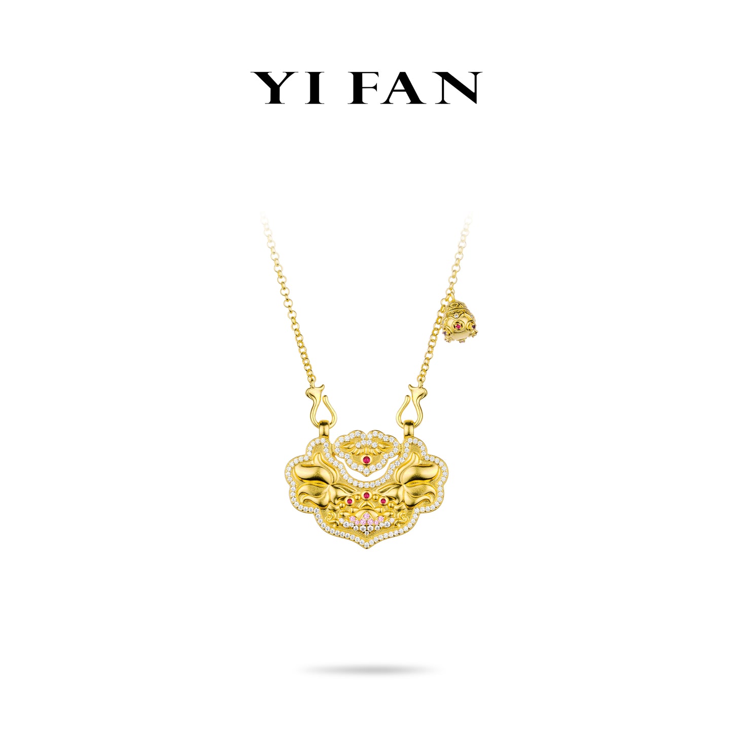 Golden time collection: Luxury "Mysterious Big Golden Ruyi with Lotus" Unique Necklace