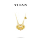 Golden time collection: Luxury "Mysterious Big Golden Ruyi with Lotus" Unique Necklace