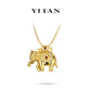 Animal collection: Modern "Golden Elephant Talisman" detailed Pendant Necklace (Unisex)