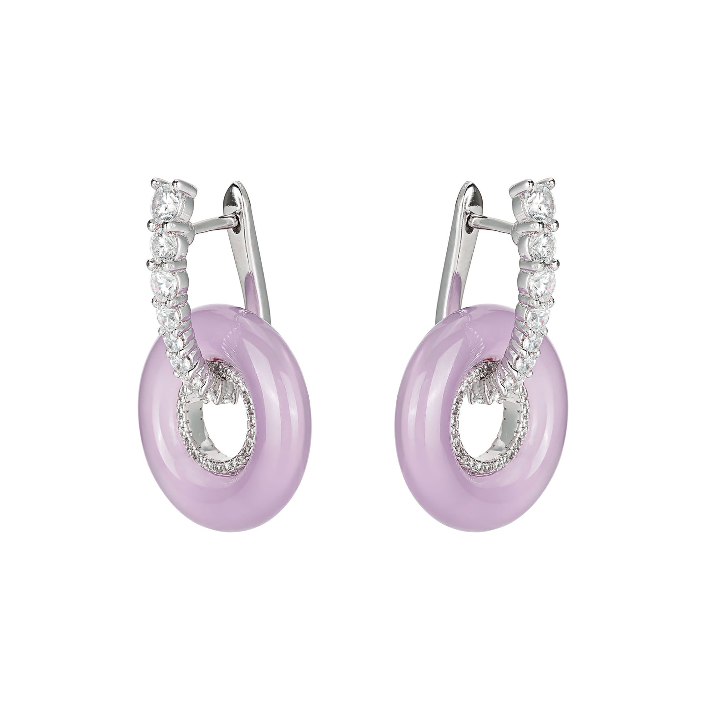 Promotion design: Pinkish purple chalcedony "Donut" earrings