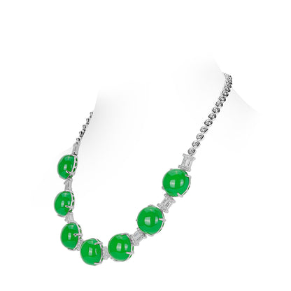 Limited: Temperament Luxury Ice Green Qingshan Dai Tennis necklace