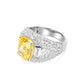 Fancy yellow mixed-cuts detailed Personality ring