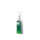 ONLY 1: Green jadeite/chalcedony rectangular "No Worries" Pendant