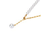 Golden time collection: Multi-fuctional Modern white pearls long necklace (80 cm)