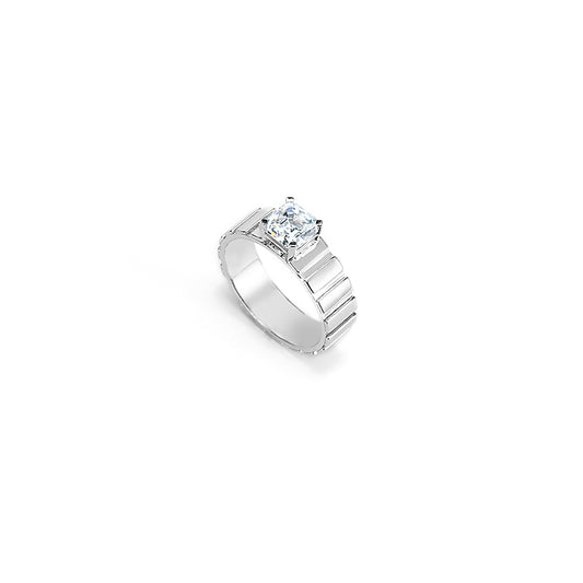 Promotion Wedding collection: Asscher-cut wide band ring