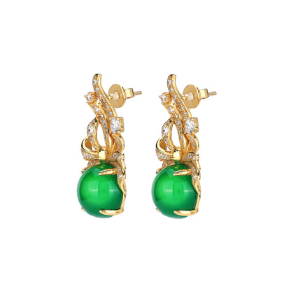 "Treasure legendary luminous pearls" detailed retro Earrings
