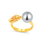 Minimalist collection: Grey shell pearl golden Ring