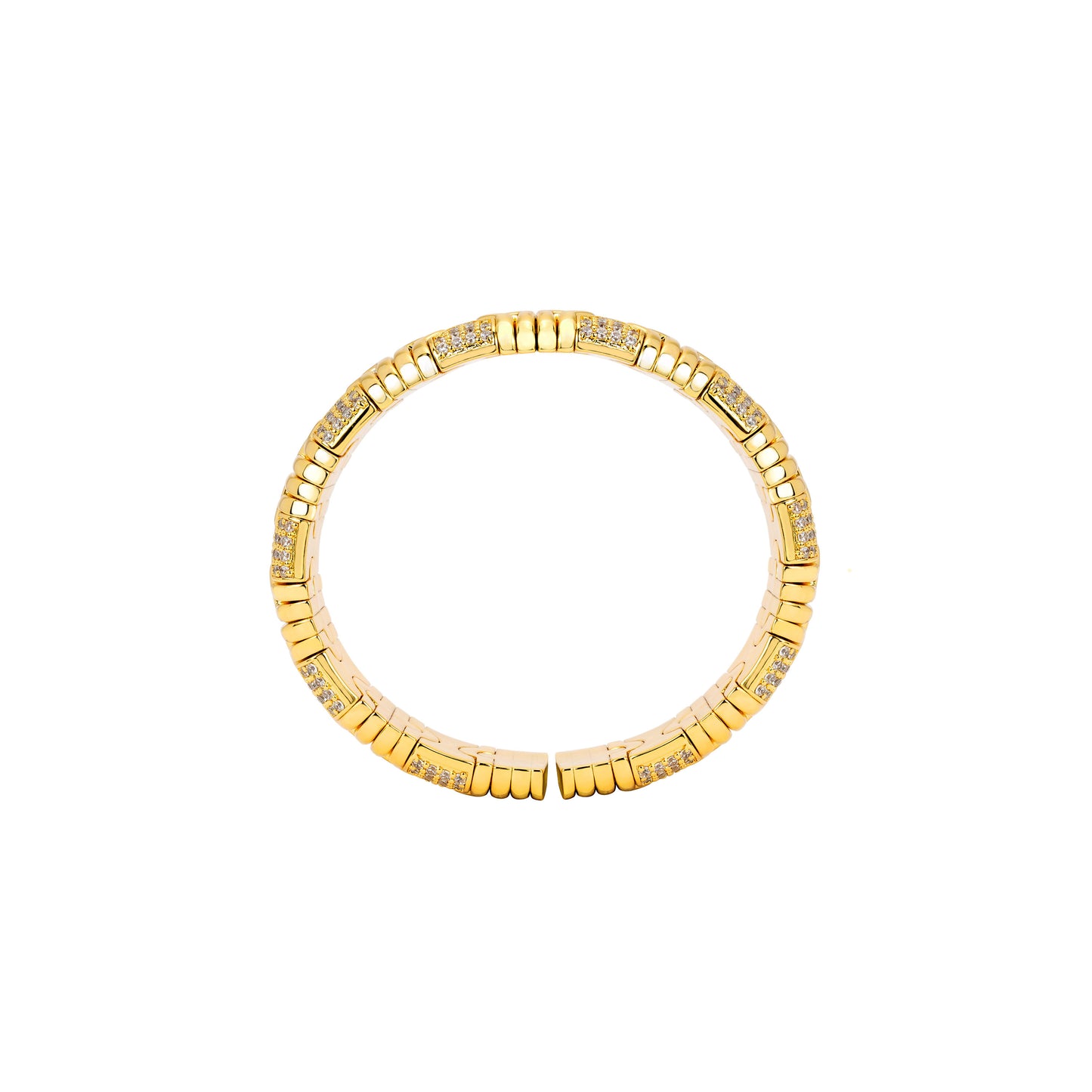 Luxury Minimalist Designer piece: Versatile Golden Elastic wide band Bangle